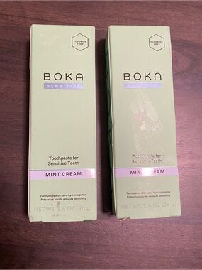 2 Boka Nano Hydroxyapatite Floride Free Toothpaste, Sensitive, 3.4 OZ